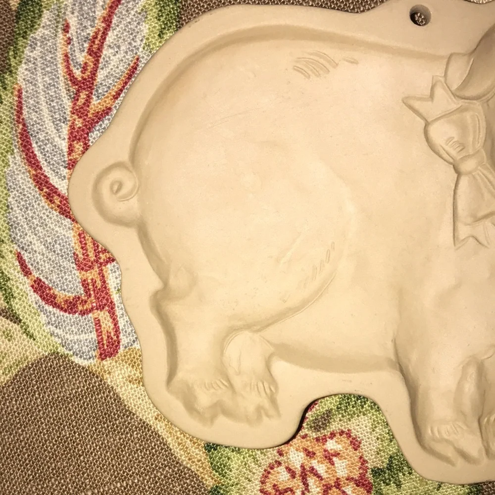 Pig Brown Bag Cookie Art stoneware mold kitchen display vintage Y2K 90s